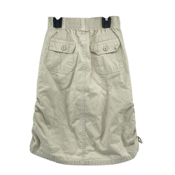 High Sierra Girls Y2K Khaki Cargo Skirt Size 5 Ruched Sides Drawstring Cotton - Picture 7 of 14